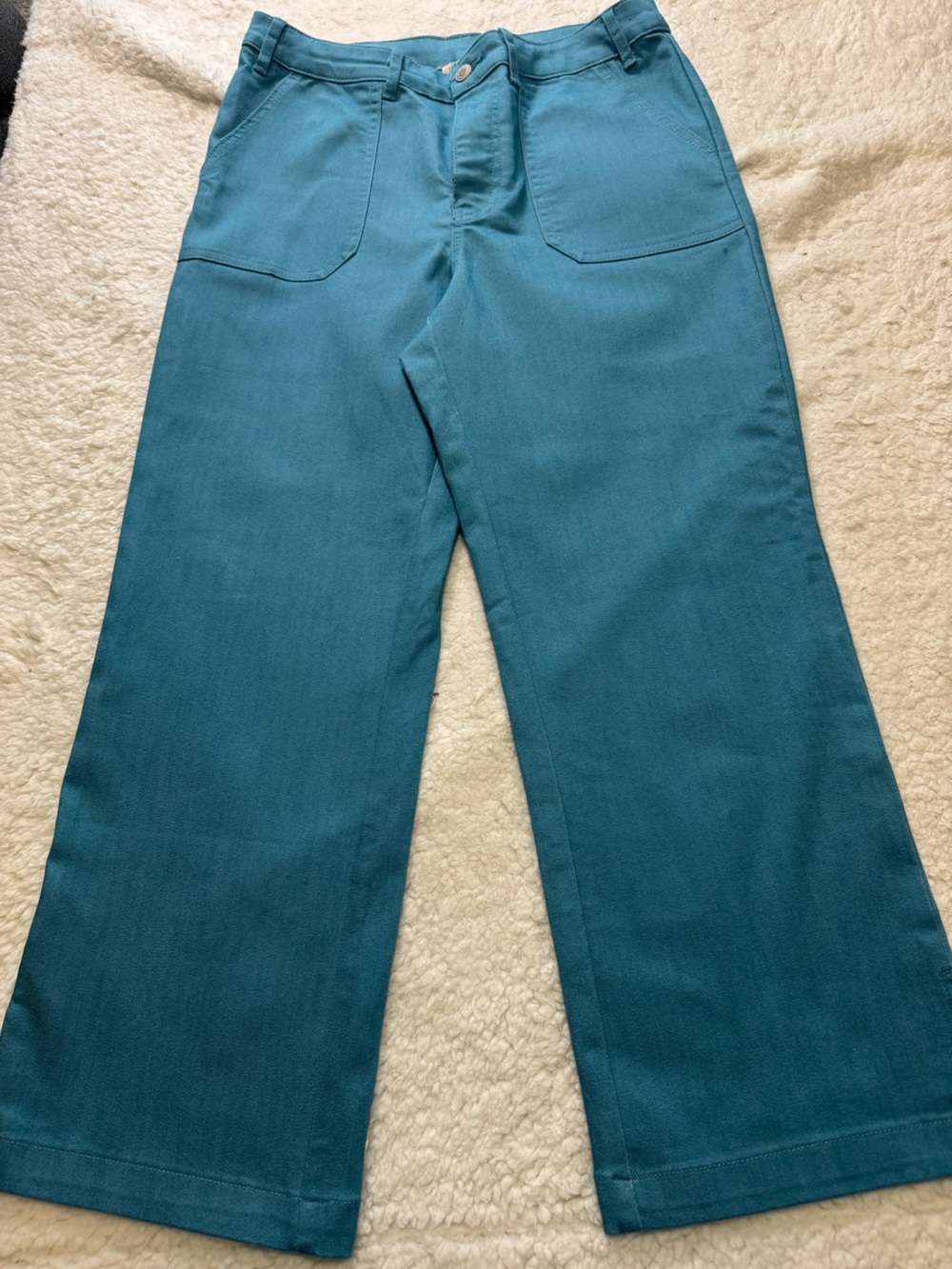 AnyBody Teal Wide Leg Cropped Pants